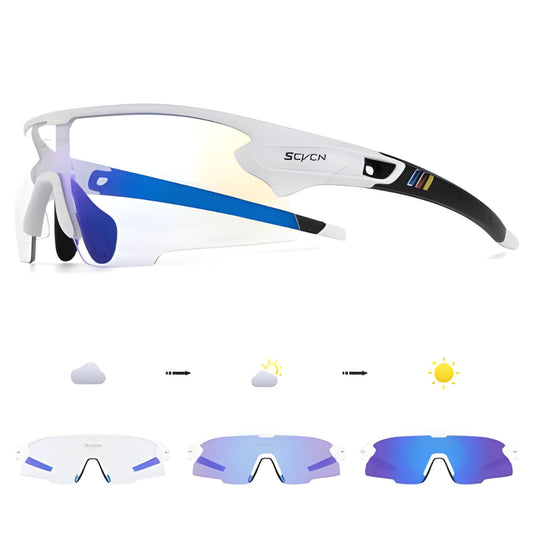 SCVCN S2 Coloured Photochromic Sunglasses-Blue/White