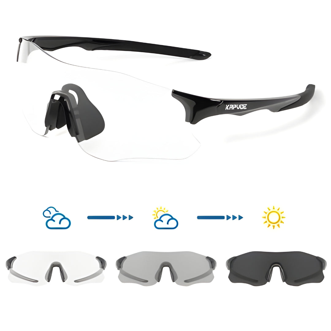Kapvoe K1129 Photochromic Sunglasses-Black