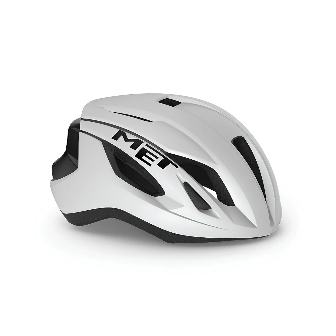 MET Strale Road Cycling Helmet (White Black)