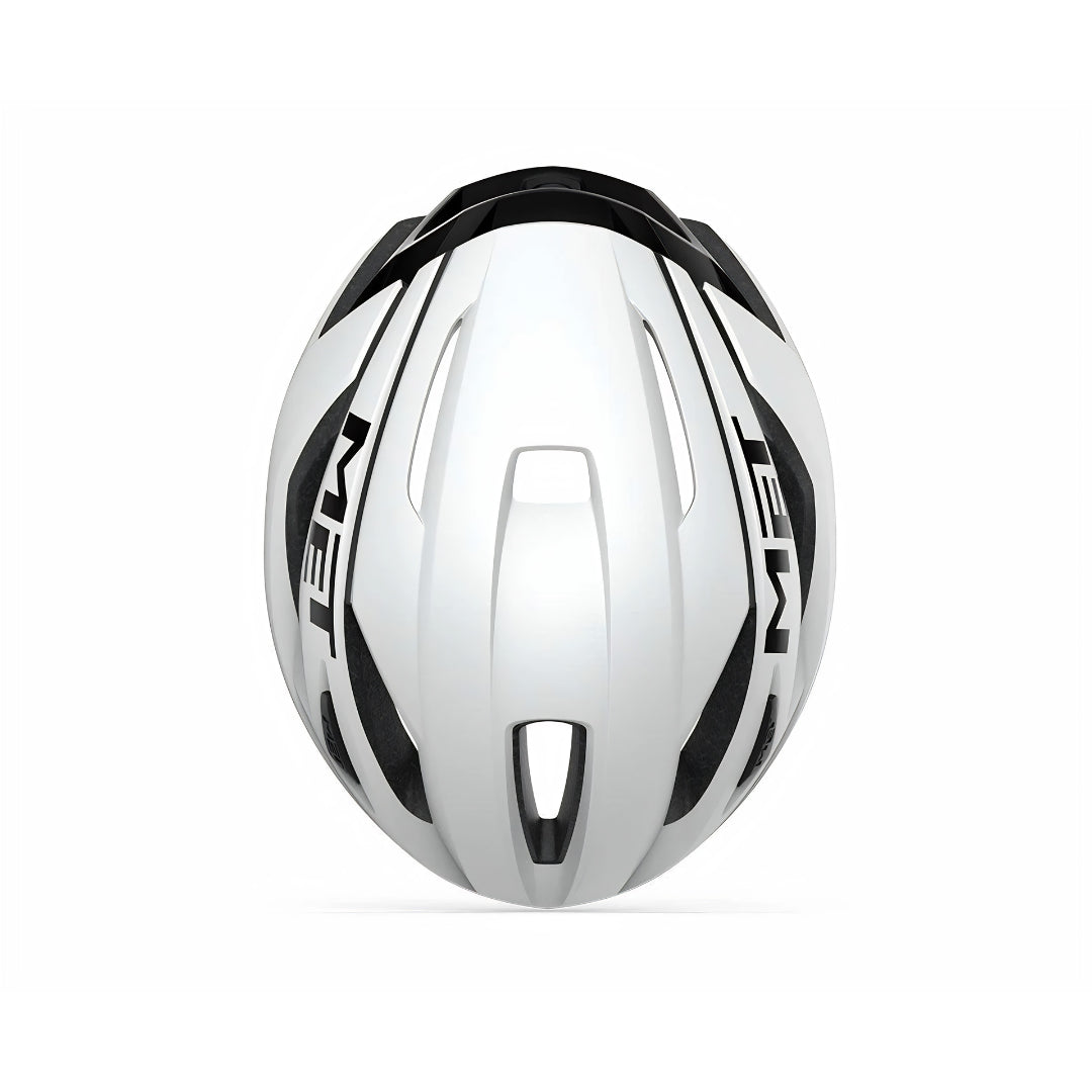 MET Strale Road Cycling Helmet (White Black)