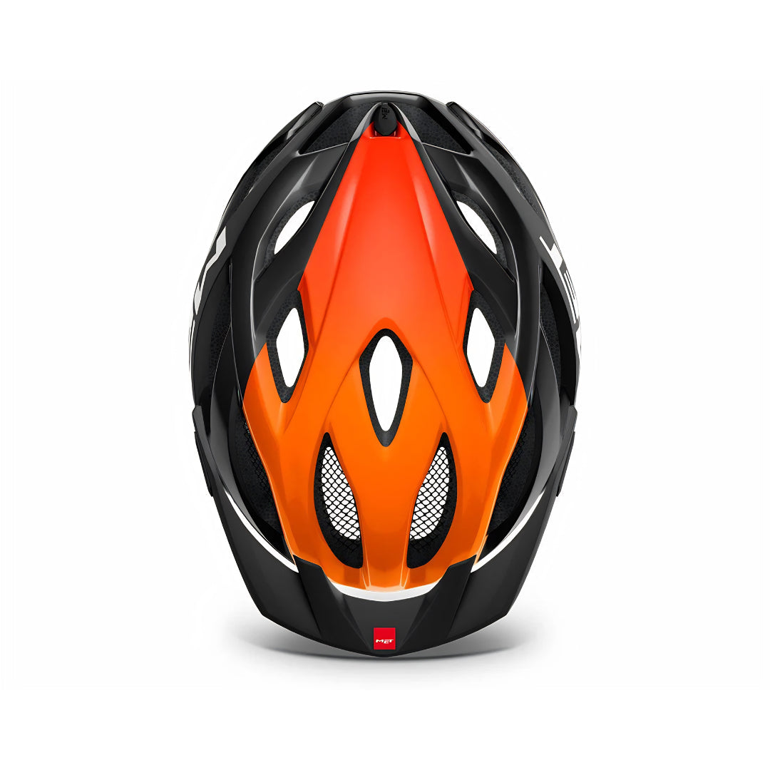 MET Crossover MTB Helmet (Black/Orange/Glossy)