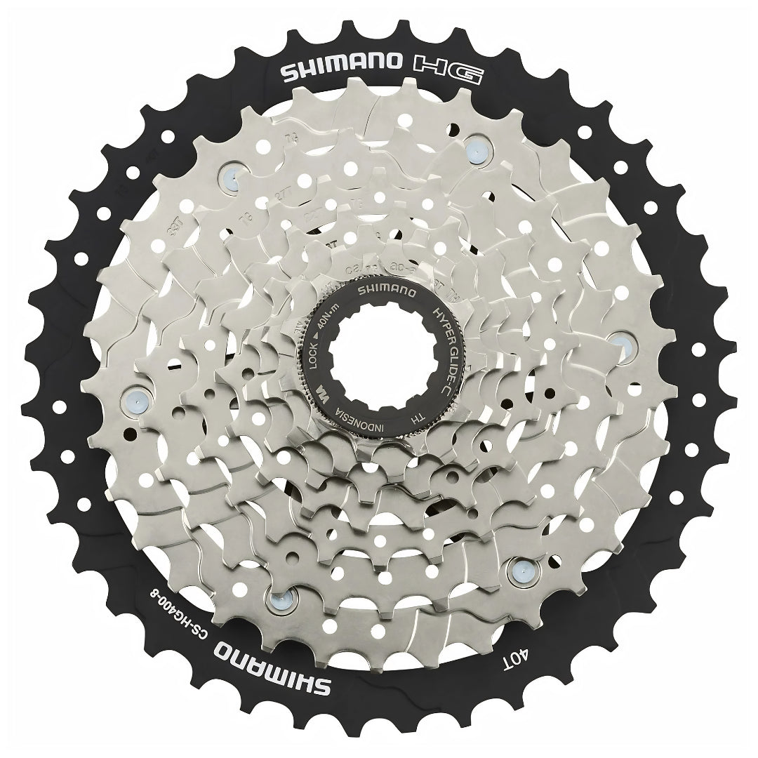 SHIMANO CASSETTE SPROCKET, CS-HG400-8, 8-SPEED, 11-13-15-18-22-27-33-40T, IND.PACK