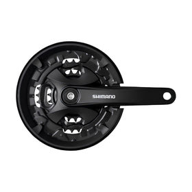 FRONT CHAINWHEEL, FC-MT101, FOR REAR 9 SPEED, 170MM , 40-30-22T, W/CG, W/CRANK FIXING BOLT, CHAIN CASE NOT COMPATIBLE, BLACK
