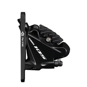 SHIMANO HYDRAULIC DISC BRAKE, BR-R7070, 105, FRONT, FLAT MOUNT, W/BRACKET FOR 140/160MM ROTOR(ASSEMBLED FOR 140),W/L03A RESIN PAD(W/FIN),SILVER, IND.PACK