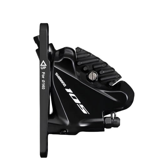 SHIMANO HYDRAULIC DISC BRAKE, BR-R7070, 105, FRONT, FLAT MOUNT, W/BRACKET FOR 140/160MM ROTOR(ASSEMBLED FOR 140),W/L03A RESIN PAD(W/FIN),SILVER, IND.PACK