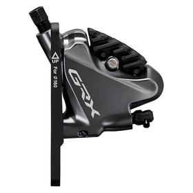 SHIMANO GRX HYDRAULIC DISC BRAKE BR-RX810, REAR, FLAT MOUNT, W/ FIXING BOLT FOR MOUNT THICKNESS 25MM ,W/O ADAPTER, W/L03A RESIN PAD(W/FIN)