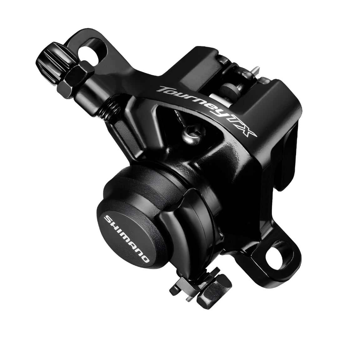 SHIMANO CABLE TYPE DISC BRAKE, BR-M375-L FRONT OR REAR W/O ADAPTER FOR POST MOUNTRESIN PAD, W/O ROTOR, BLACK