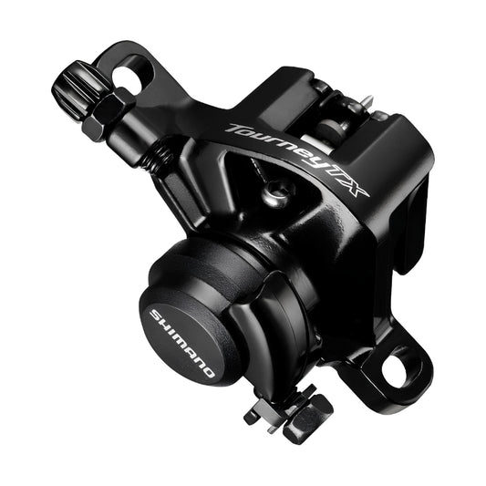 SHIMANO CABLE TYPE DISC BRAKE, BR-M375-L FRONT OR REAR W/O ADAPTER FOR POST MOUNTRESIN PAD, W/O ROTOR, BLACK
