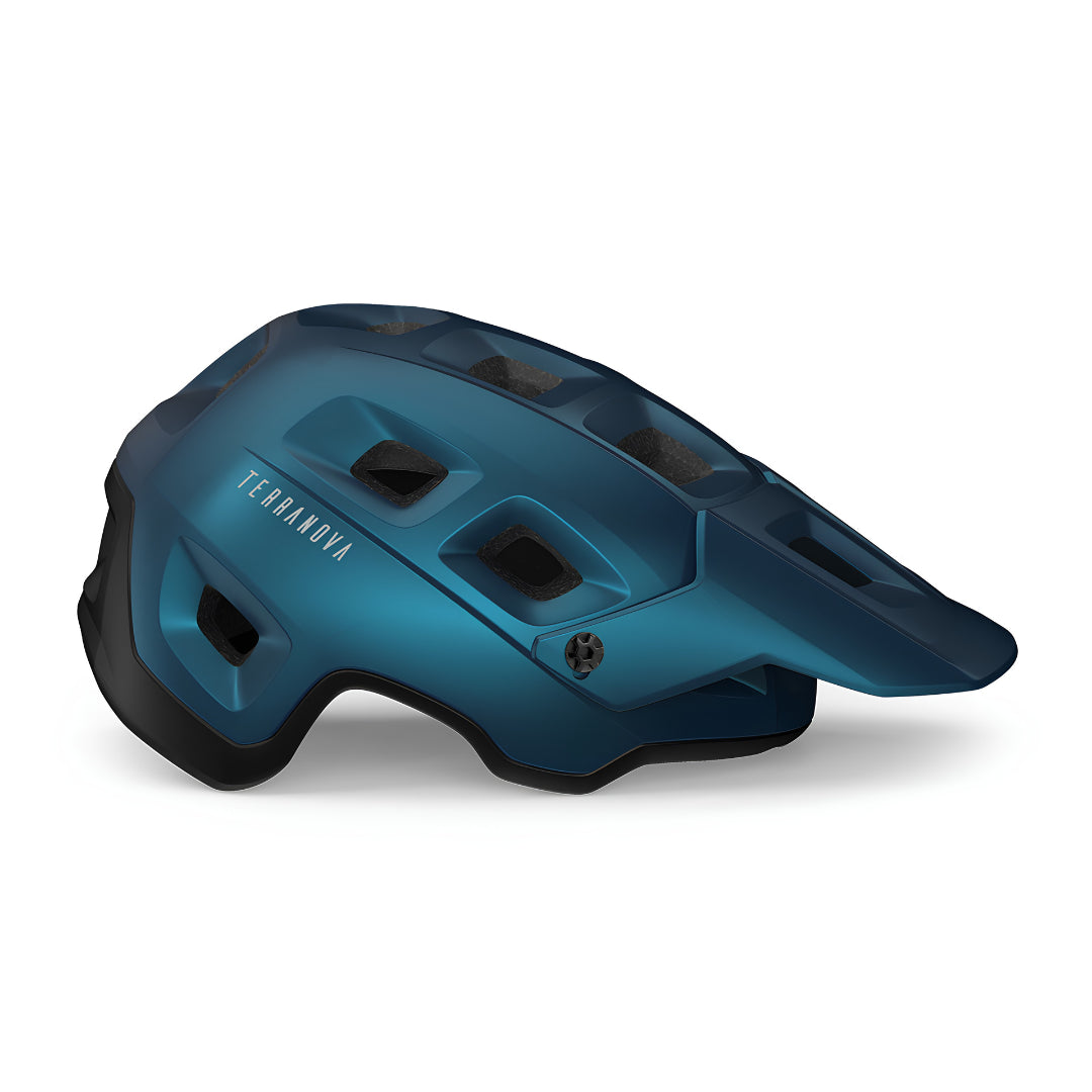 MET TERRANOVA MIPS CE TEAL BLUE BLACK METALLIC|MATT