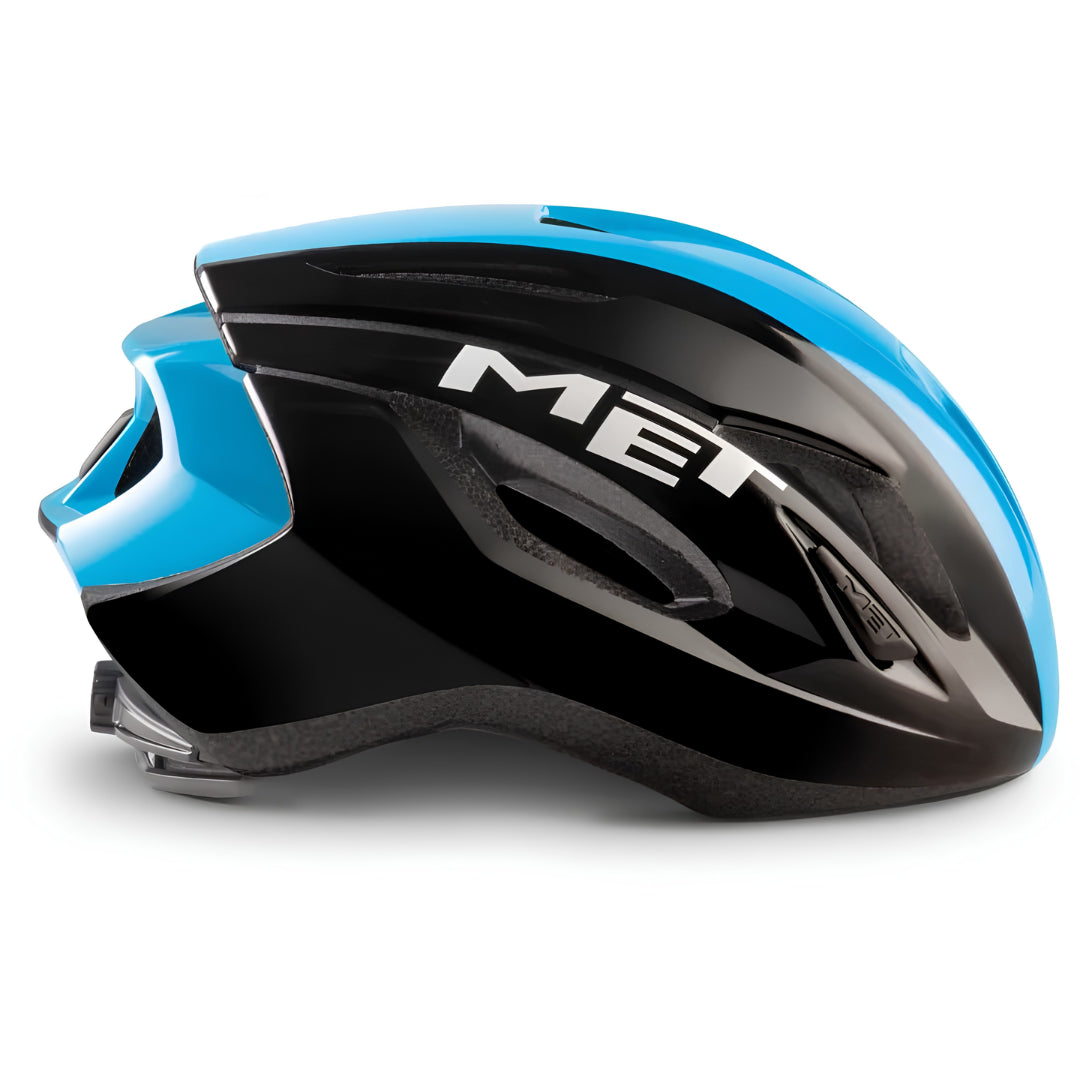 MET STRALE CE BLACK CYAN PANEL | GLOSSY