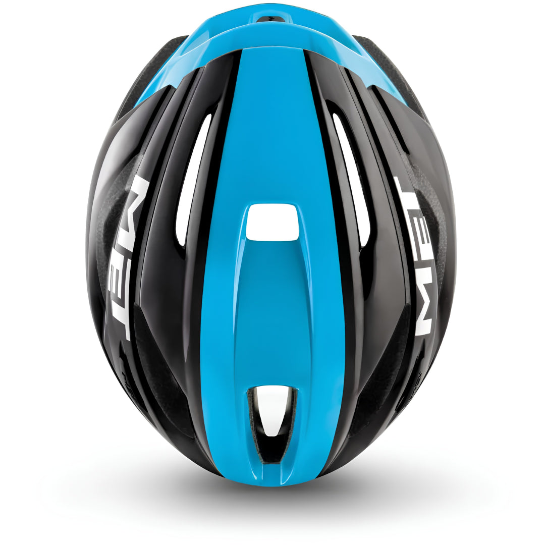 MET STRALE CE BLACK CYAN PANEL | GLOSSY