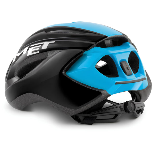 MET STRALE CE BLACK CYAN PANEL | GLOSSY