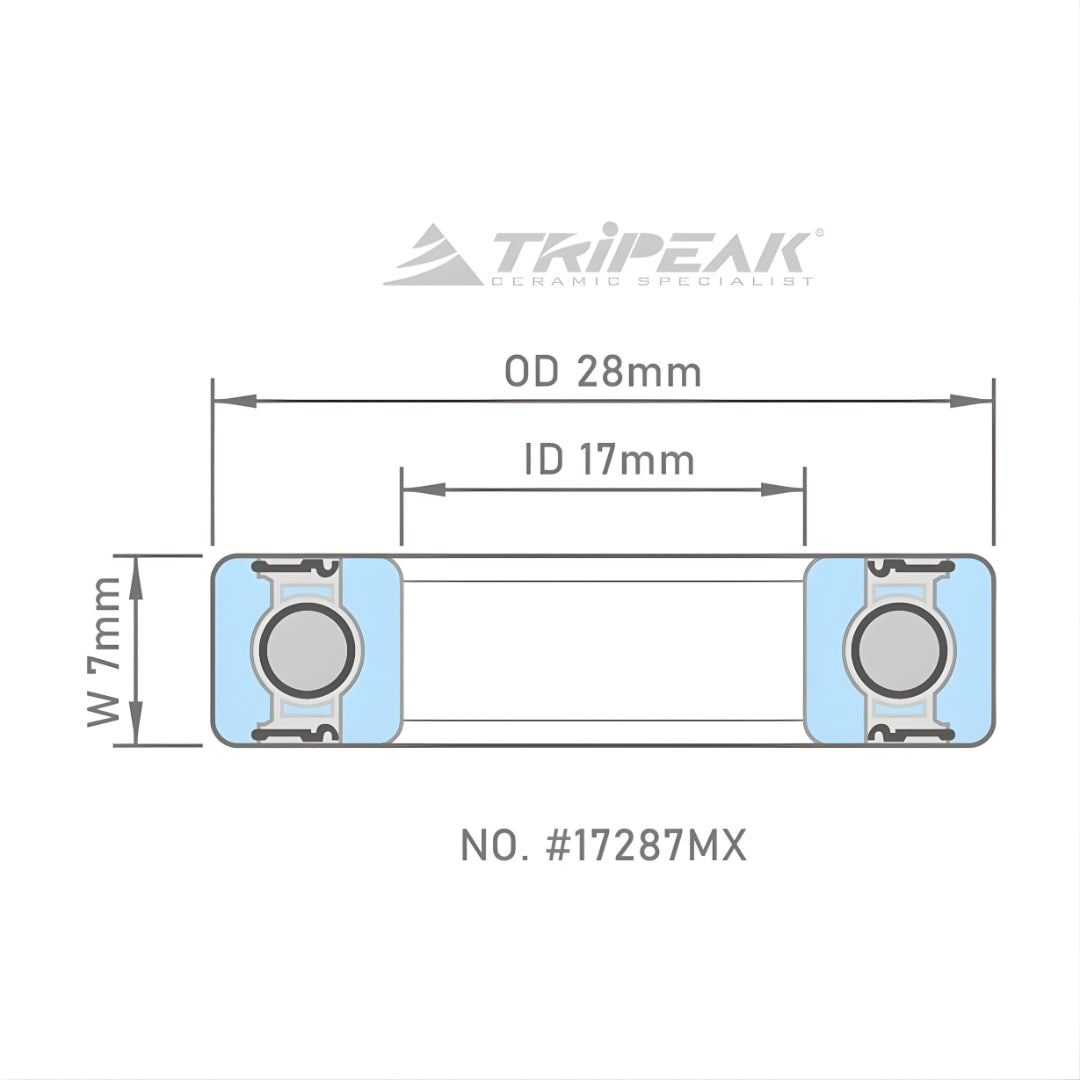 Tripeak #17287 Full Steel Ball Bearing (MAX Series)(17x28x7mm)