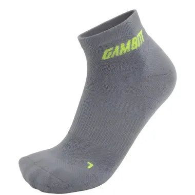 Gambitt Distance Low Cut Unisex Compression Socks (Grey/Fluo Yellow)