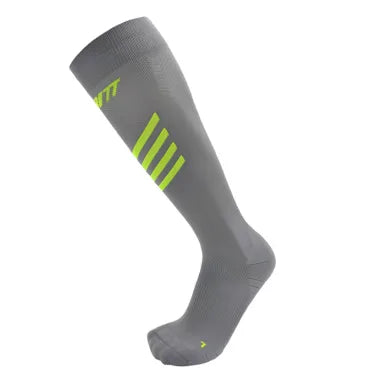 Gambitt Endurance Tall Unisex Compression Socks (Grey/Fluo Yellow)