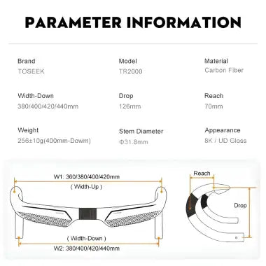 Toseek Tr2000 Ud Competition Carbon Road Bike Drop Handlebar