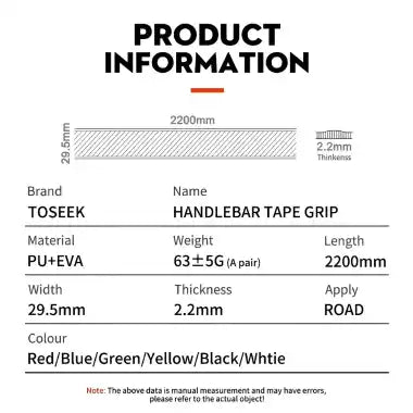 Toseek Tht50 Pu Eva Road Bike Handlebar Tape