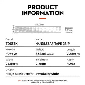 Toseek Tht50 Pu Eva Road Bike Handlebar Tape