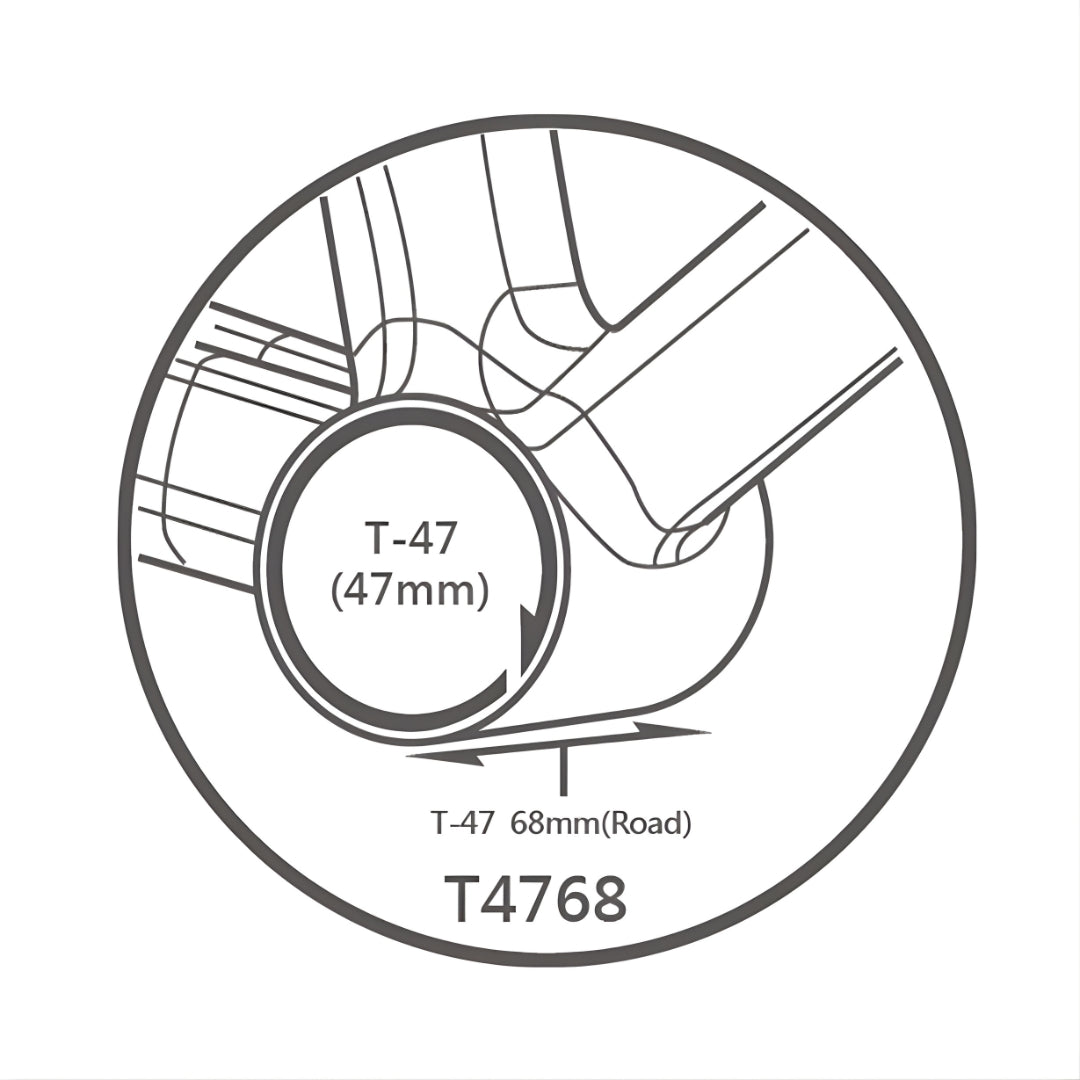 Tripeak T47 3-in-1 Bottom Bracket Ceramic-Shimano/SRAM/Rotor (68mm)-Black