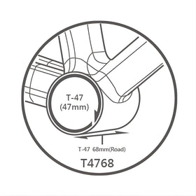 Tripeak T47 3-in-1 Bottom Bracket Ceramic-Shimano/SRAM/Rotor (68mm)-Black