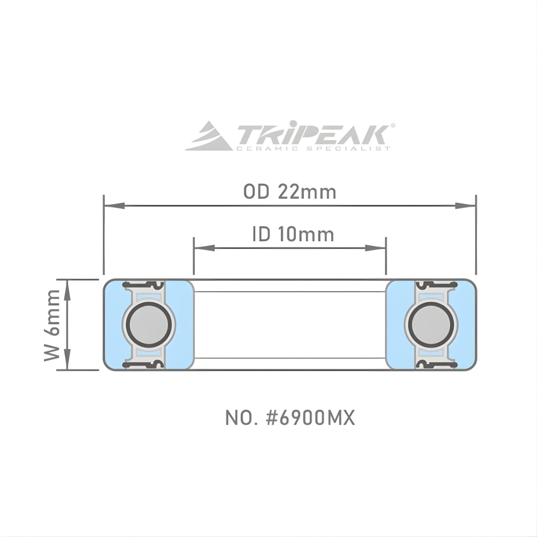 Tripeak #6900 Full Steel Ball Bearing (MAX Series)(10x22x6mm)
