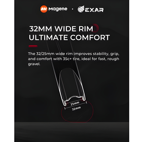 Magene EXAR GR45 Pro Carbon Gravel Wheelset-45mm (Disc Brake)