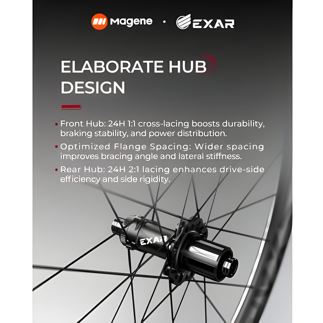 Magene EXAR GR45 Pro Carbon Gravel Wheelset-45mm (Disc Brake)