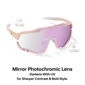 Magicshine Morpher Coloured Photochromic Sunglasses-Champagne/Pink