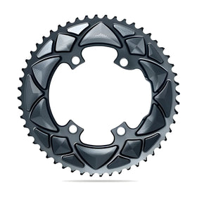 Absolute Black Round Road Chainring 2X 110/4 Shimano 9100/8000 (50T/52T/53T)-Black