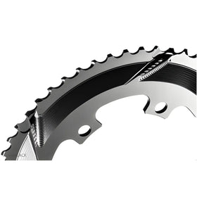 Absolute Black Round Road Chainring 2X 110/4 Shimano 9100/8000 (50T/52T/53T)-Black