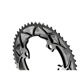 Absolute Black Round Road Chainring 2X 110/4 Shimano 9100/8000 (50T/52T/53T)-Black