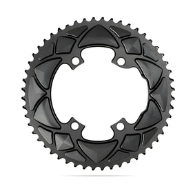 Absolute Black Round Road Chainring 2X 110/4 Shimano 9100/8000 (50T/52T/53T)-Black