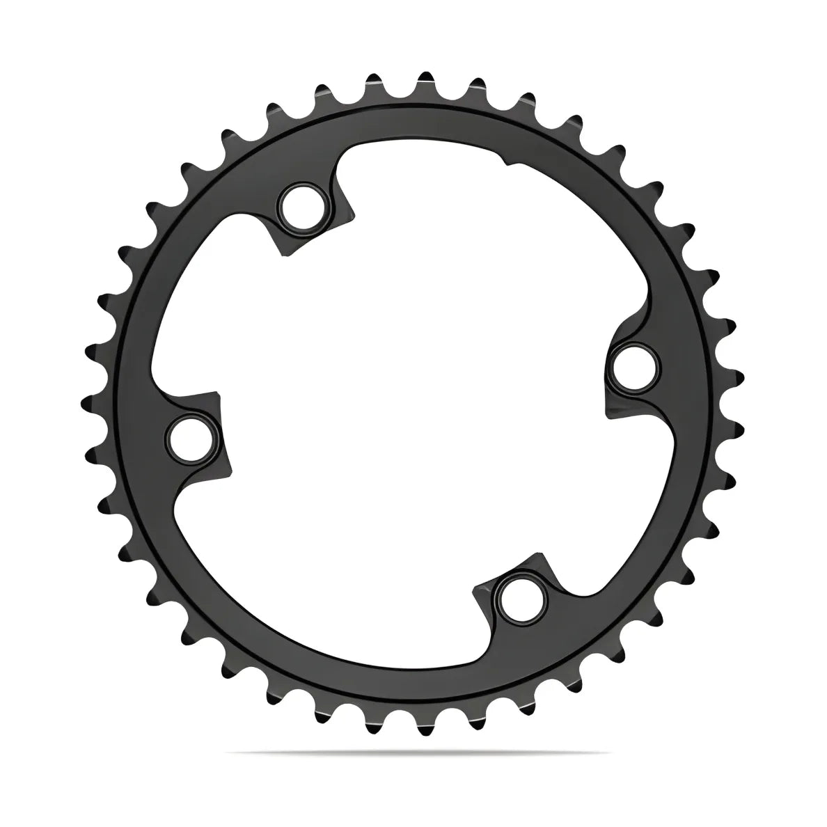 Absolute Black Round Road Chainring 2X 110/4 Shimano 9100/8000 (34T/36T/38T/39T)-Black