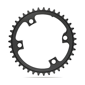 Absolute Black Round Road Chainring 2X 110/4 Shimano 9100/8000 (34T/36T/38T/39T)-Black