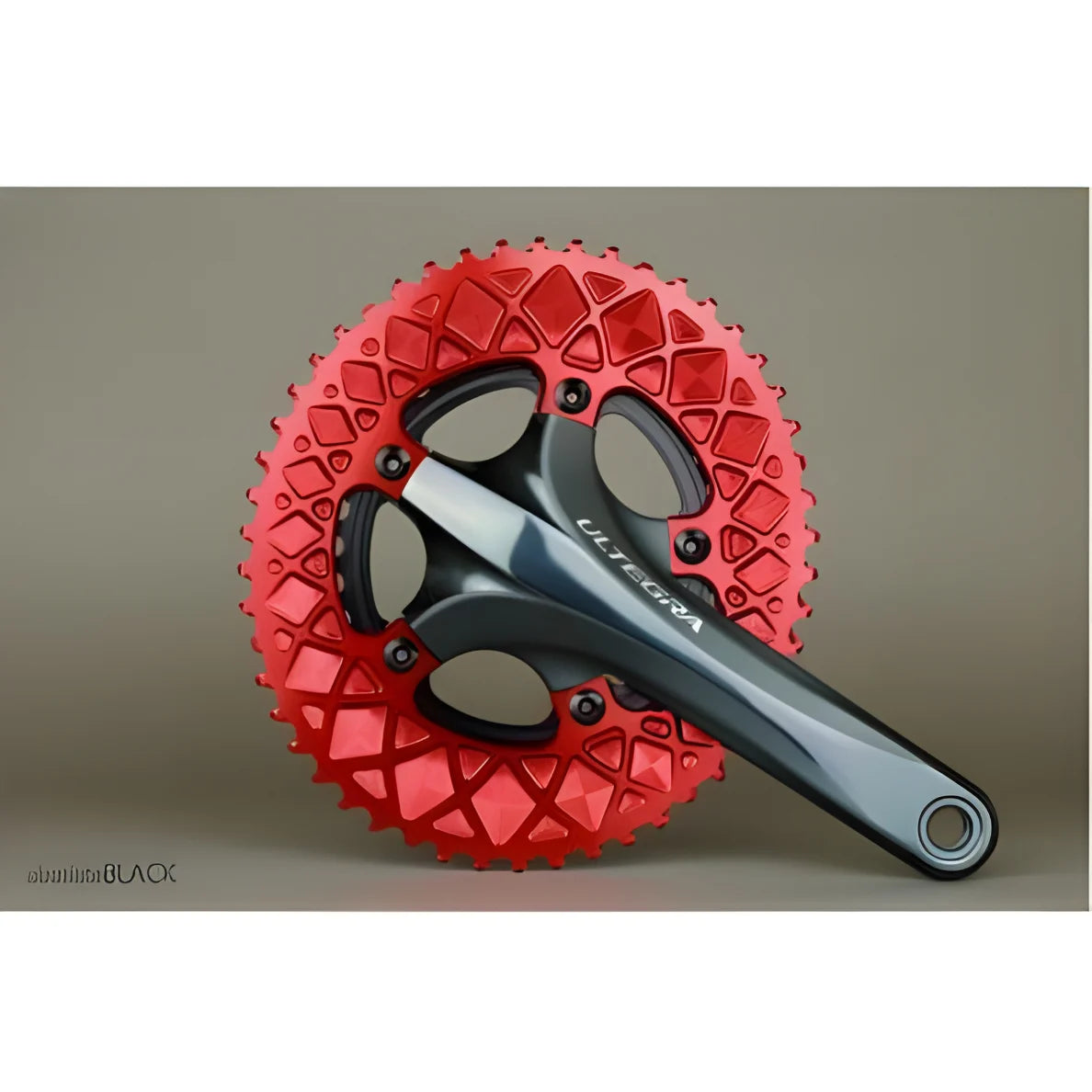 Absolute Black Oval Road Chainring 2X 110/5 (50T/52T) (Not For SRAM)-Red