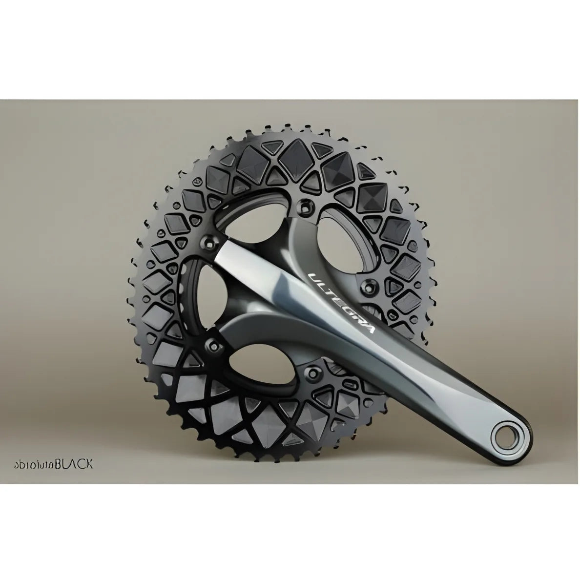 Absolute Black Oval Road Chainring 2X 110/5 (50T/52T) (Not For SRAM)-Black