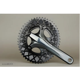 Absolute Black Oval Road Chainring 2X 110/5 (50T/52T) (Not For SRAM)-Black