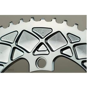 Absolute Black Oval Road Chainring 2X 110/5 (50T/52T) (Not For SRAM)-Black
