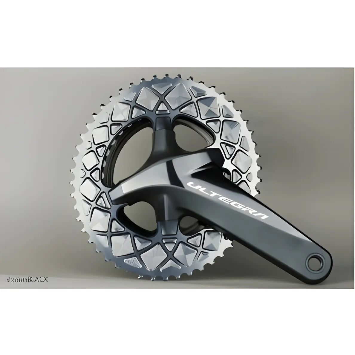 Absolute Black Oval Road Chainring 2X 110/4 Shimano 9100/8000 (50T/52T/53T)-Black