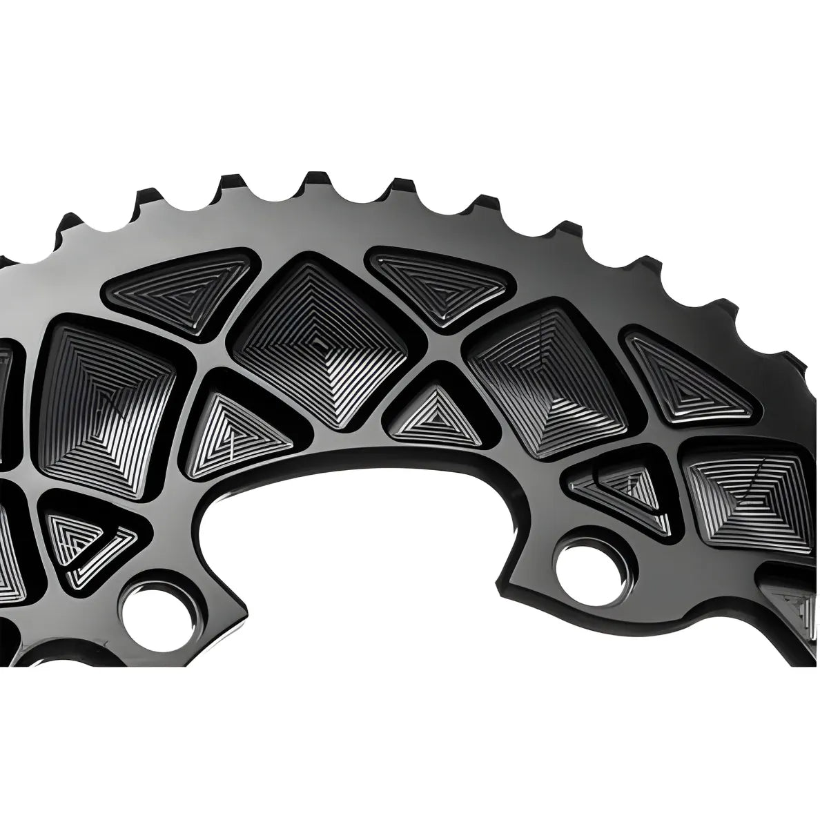 Absolute Black Oval Road Chainring 2X 110/4 Shimano 9100/8000 (50T/52T/53T)-Black