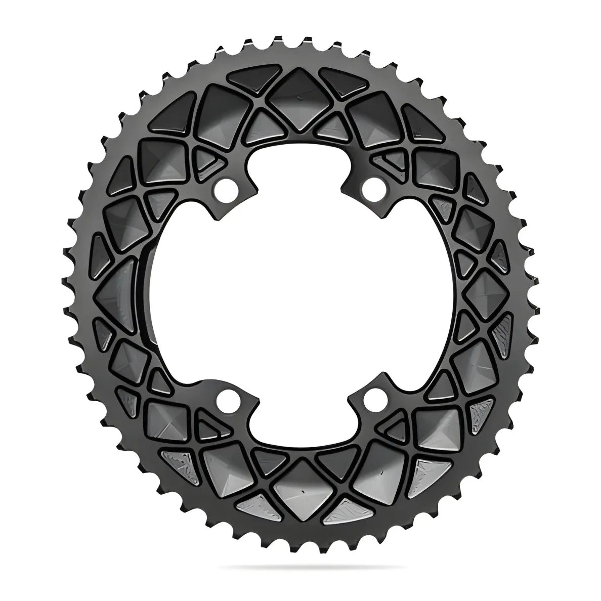 Absolute Black Oval Road Chainring 2X 110/4 Shimano 9100/8000 (50T/52T/53T)-Black