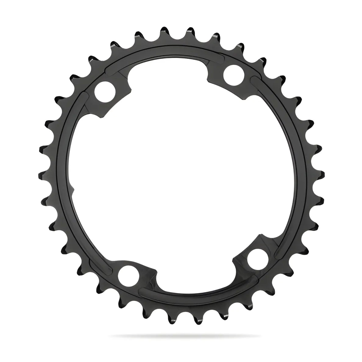 Absolute Black Oval Road Chainring 2X 110/4 Shimano 9100/8000 (34T/36T/38T/39T)-Black