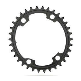 Absolute Black Oval Road Chainring 2X 110/4 Shimano 9100/8000 (34T/36T/38T/39T)-Black