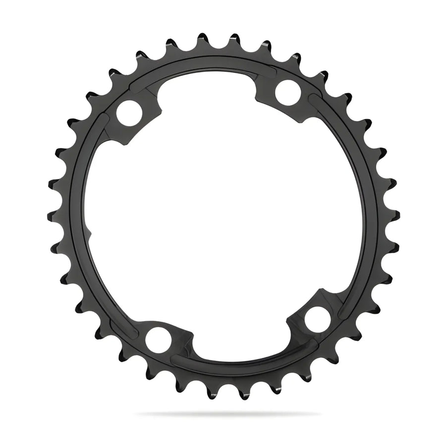 Absolute Black Oval Road Chainring 2X 110/4 Shimano 9100/8000 (34T/36T/38T/39T)-Black