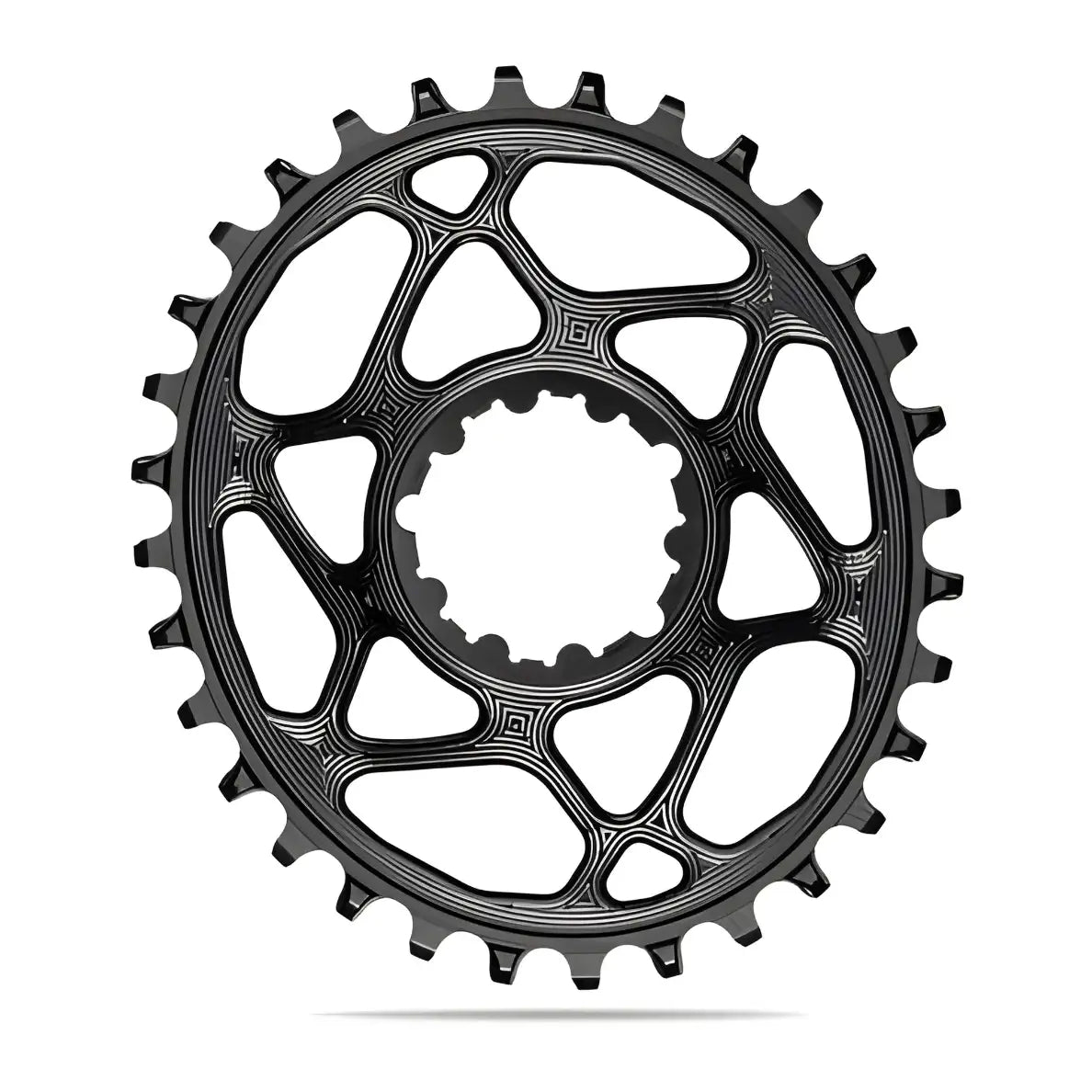 Absolute Black Oval MTB Chainring 1X SRAM Direct Mount GXP N/W (6mm Offset)-Black