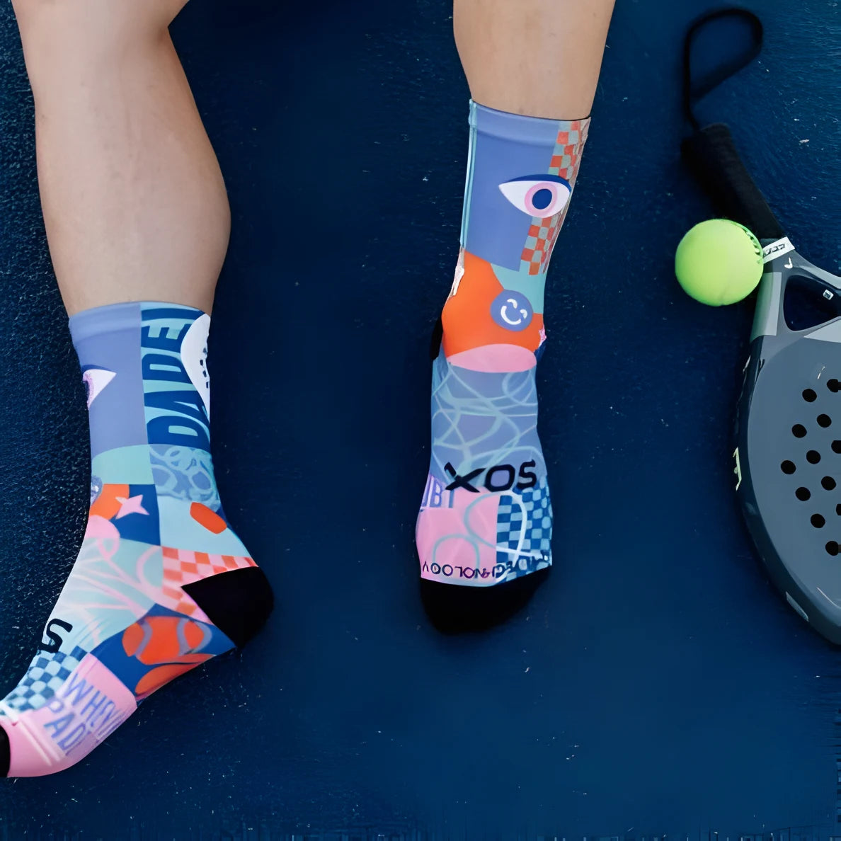 Sox Blocks Pink Padel Crew Socks