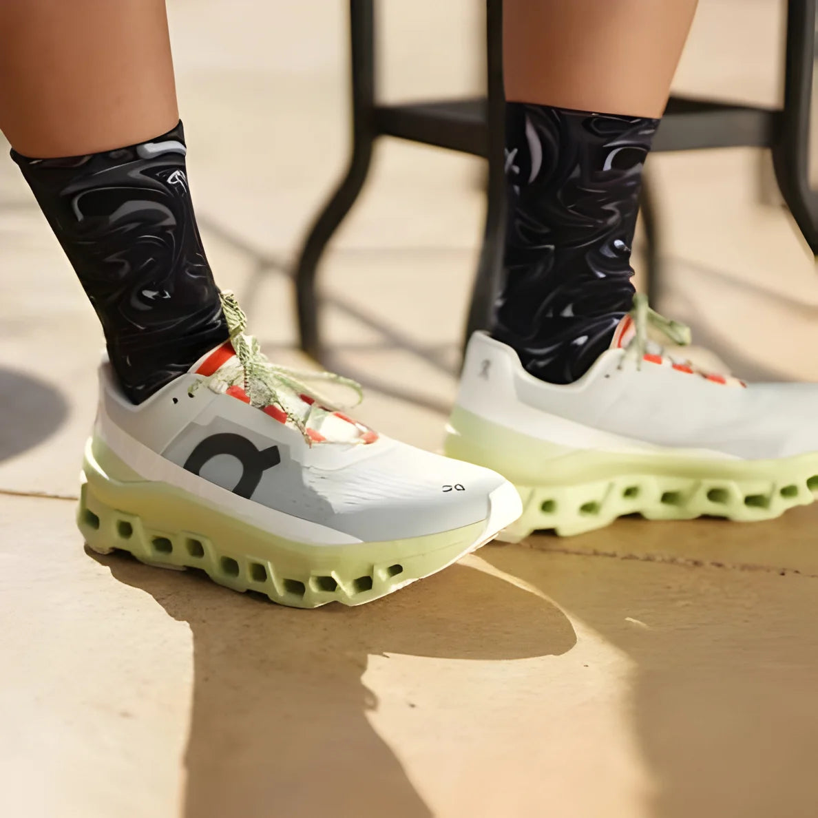 Sox Marble Black Casual Crew Socks