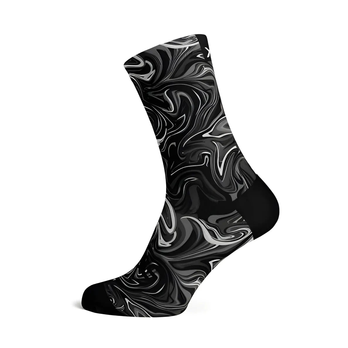 Sox Marble Black Casual Crew Socks