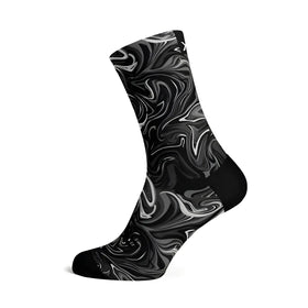 Sox Marble Black Casual Crew Socks