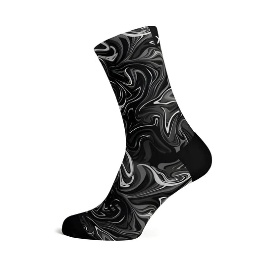 Sox Marble Black Casual Crew Socks